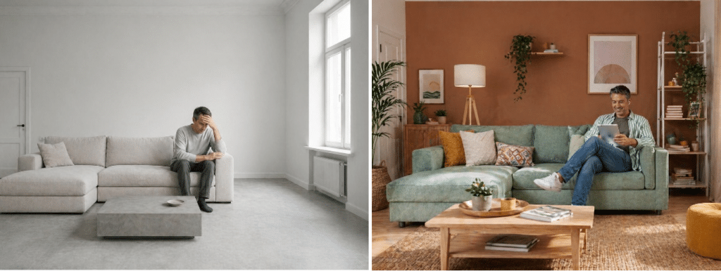appartement achromatique VS chromatique